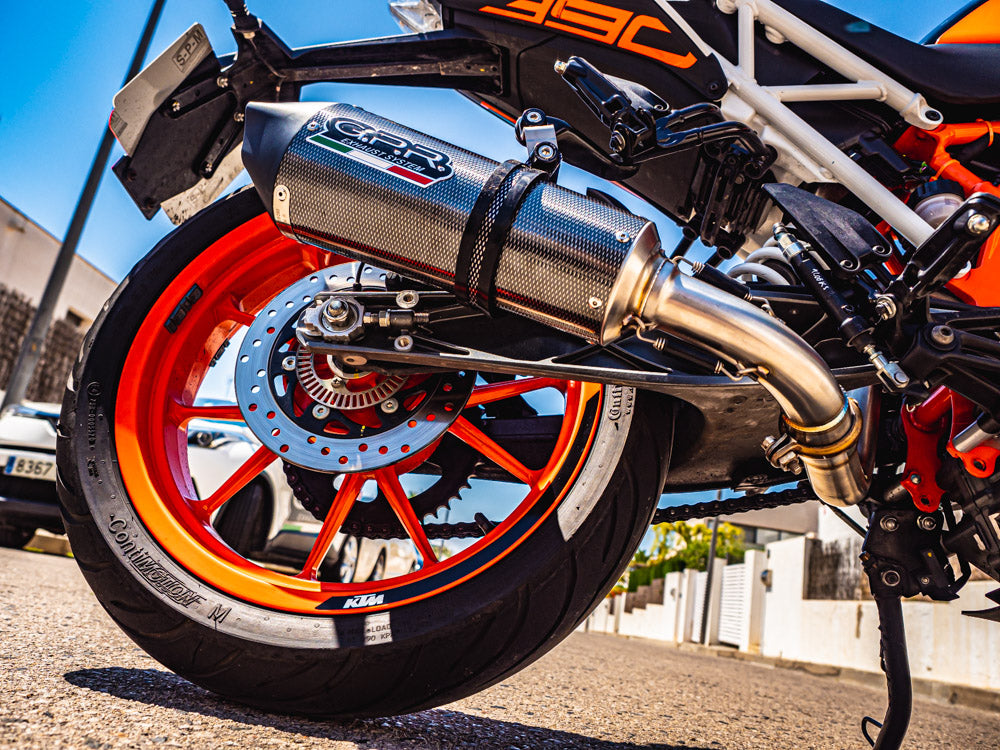 GPR Exhaust System Ktm Duke 250 2017-2020, GP Evo4 Poppy, Slip-on Exhaust Including Removable DB Killer and Link Pipe