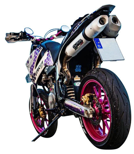 GPR Exhaust System Ktm Duke II 2000-2006, Albus Ceramic, Dual slip-on Including Removable DB Killers and Link Pipes