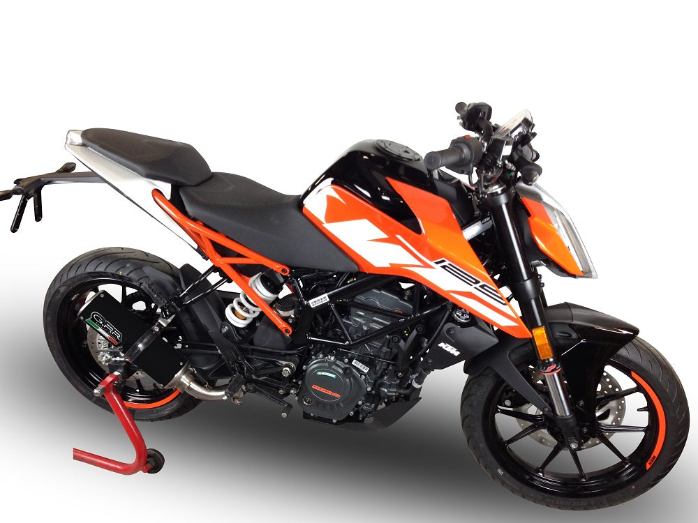 GPR Exhaust System Ktm Duke 125 2017-2020, M3 Black Titanium, Slip-on Exhaust Including Removable DB Killer and Link Pipe