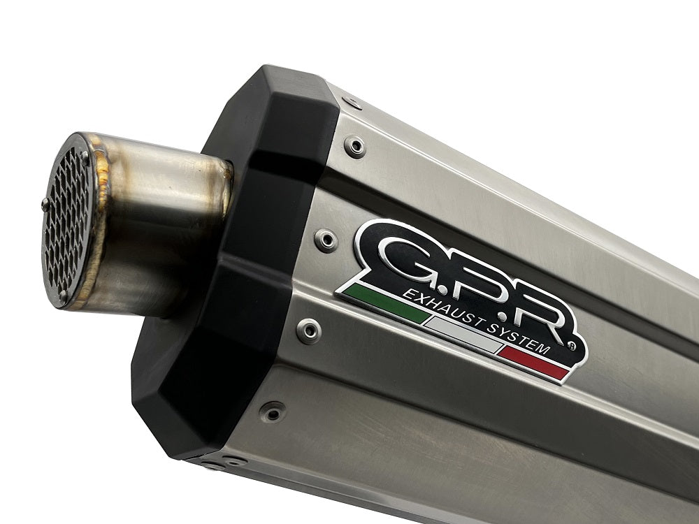 GPR Exhaust for Aprilia Caponord 1200 2013-2015, DUNE Titanium, Slip-on Exhaust Including Removable DB Killer and Link Pipe