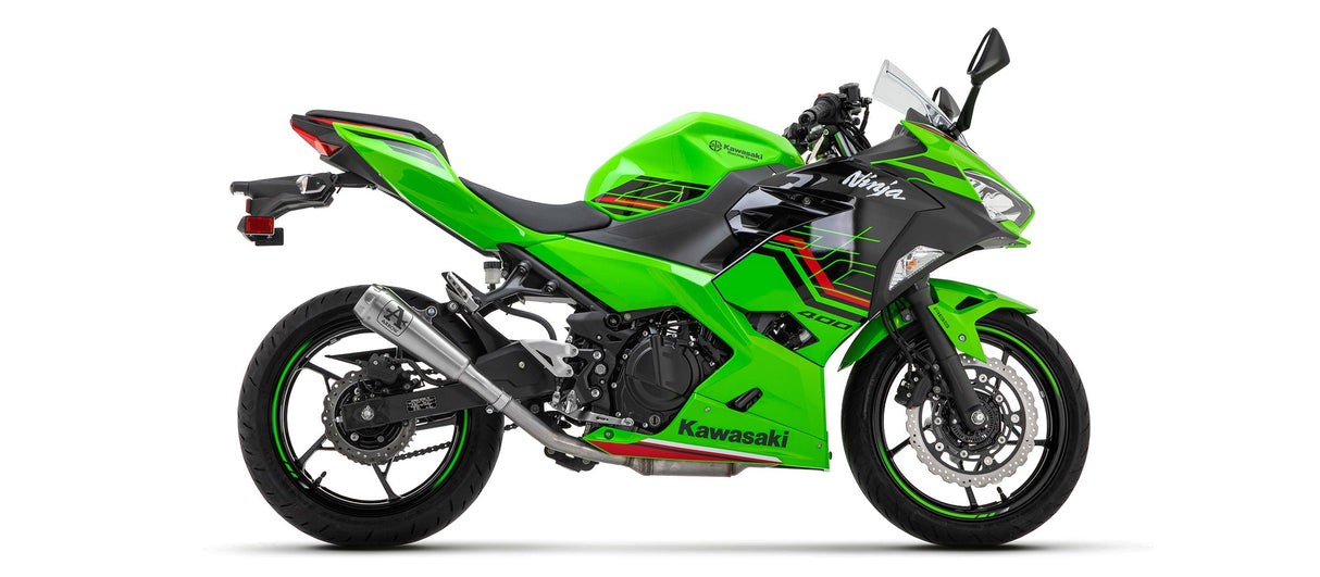 Arrow Pro-Race Slip-on Exhaust, Nichrome for Kawasaki Ninja 400 Z400 2019- 2024 71874PRI