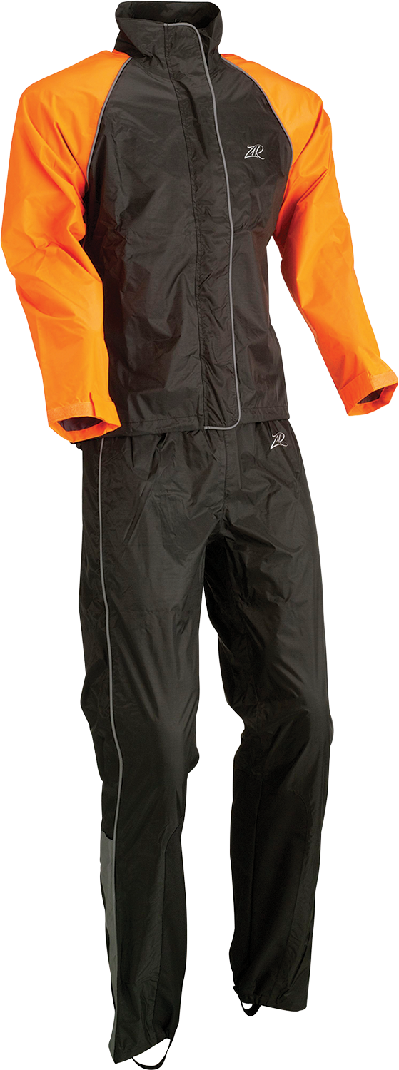 Z1R Women's 2-Piece Rainsuit - Black/Orange - 2XL 2853-0038