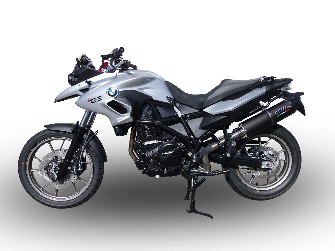 GPR Exhaust for Bmw F700GS 2011-2015, Furore Nero, Slip-on Exhaust Including Removable DB Killer and Link Pipe