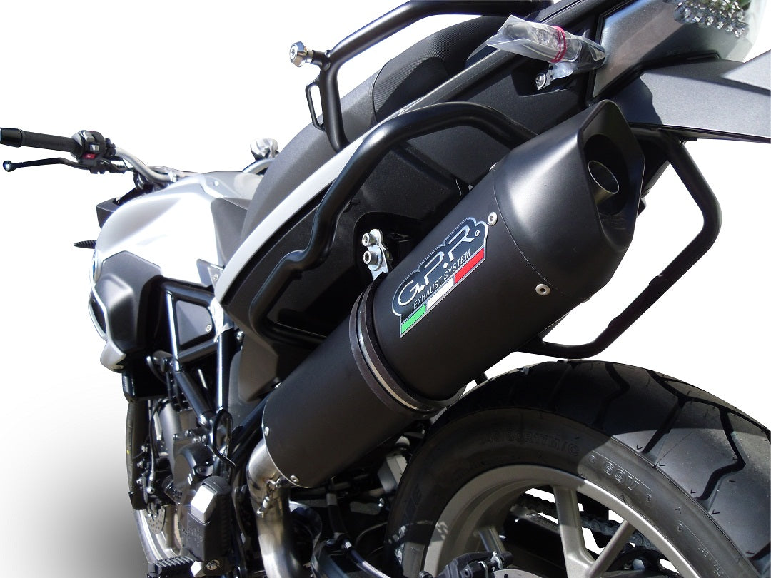 GPR Exhaust for Bmw F700GS 2011-2015, Furore Nero, Slip-on Exhaust Including Removable DB Killer and Link Pipe