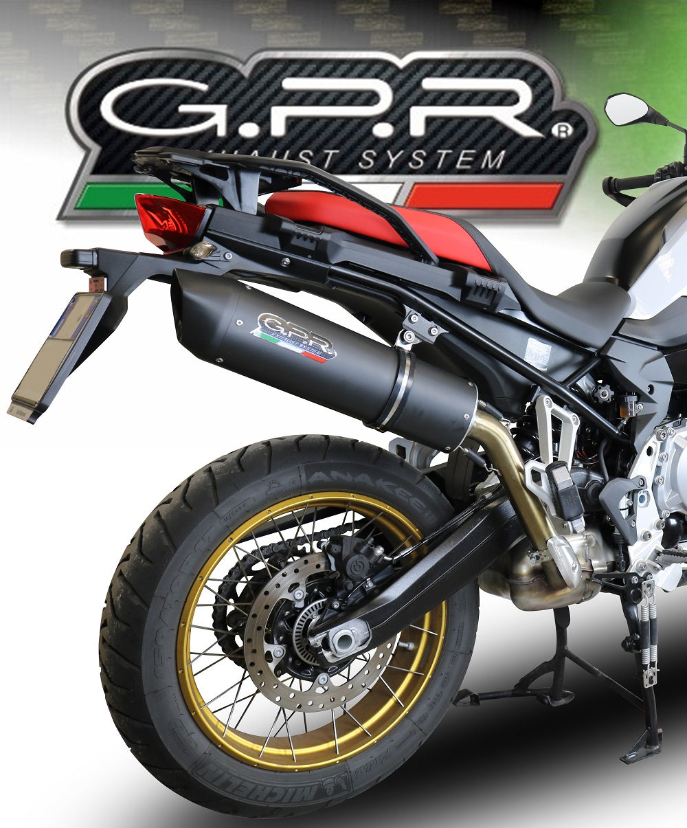 GPR Exhaust for Bmw F700GS 2021-2023, Furore Evo4 Nero, Slip-on Exhaust Including Removable DB Killer and Link Pipe