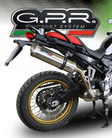 GPR Exhaust for Bmw F700GS 2018-2020, Satinox, Slip-on Exhaust Including Removable DB Killer and Link Pipe