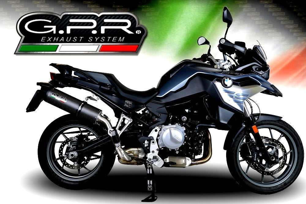 GPR Exhaust for Bmw F700GS 2018-2020, Furore Evo4 Nero, Slip-on Exhaust Including Removable DB Killer and Link Pipe