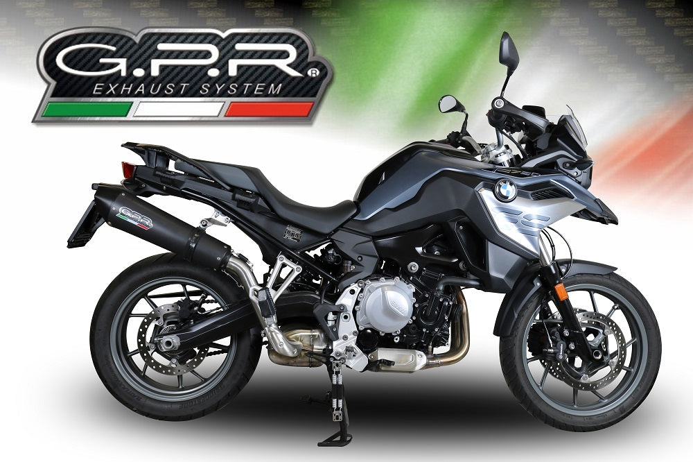 GPR Exhaust for Bmw F700GS 2018-2020, GP Evo4 Black Titanium, Slip-on Exhaust Including Removable DB Killer and Link Pipe