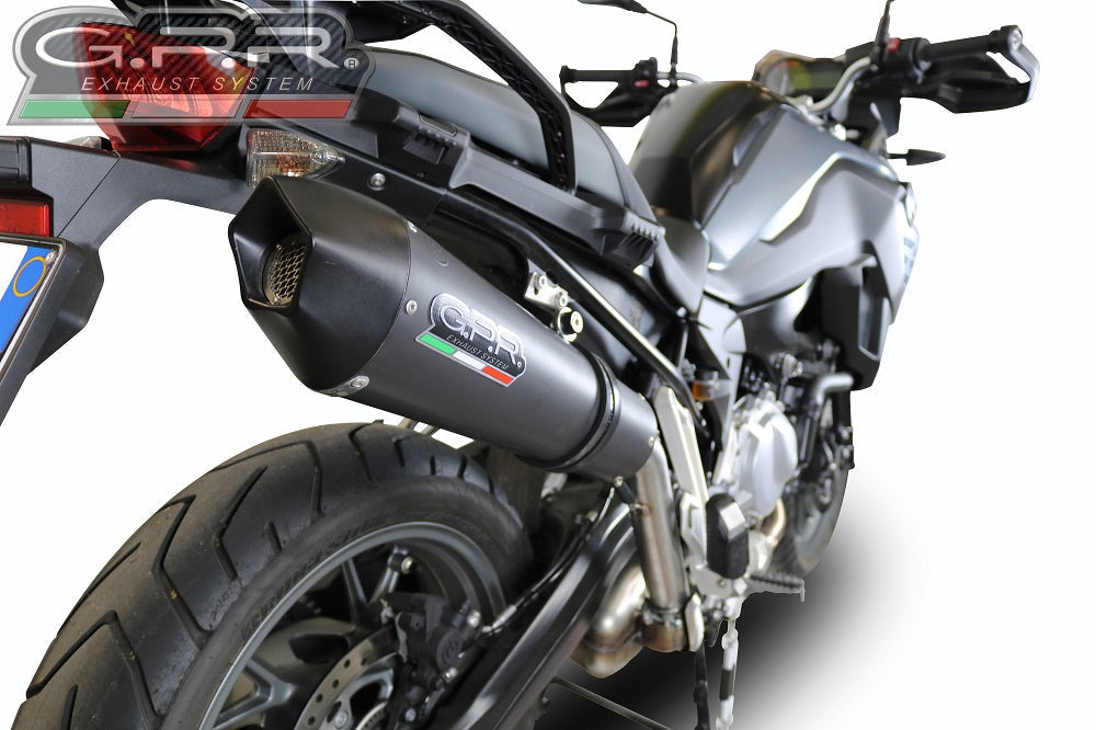 GPR Exhaust for Bmw F700GS 2018-2020, GP Evo4 Black Titanium, Slip-on Exhaust Including Removable DB Killer and Link Pipe