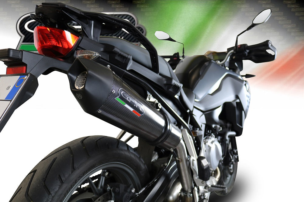 GPR Exhaust for Bmw F700GS 2021-2023, GP Evo4 Poppy, Slip-on Exhaust Including Removable DB Killer and Link Pipe