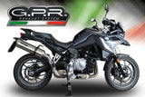 GPR Exhaust for Bmw F700GS 2018-2020, Satinox, Slip-on Exhaust Including Removable DB Killer and Link Pipe