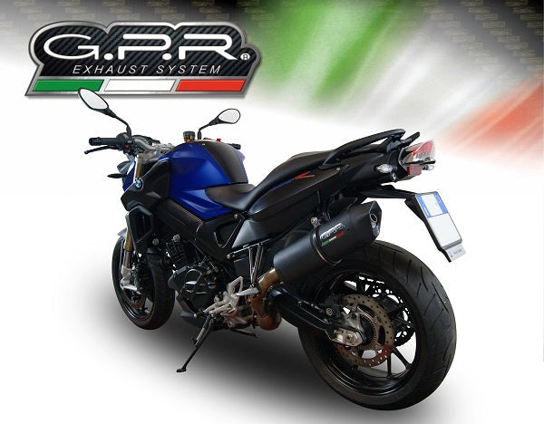 GPR Exhaust for Bmw F800R 2015-2016, Furore Nero, Slip-on Exhaust Including Removable DB Killer and Link Pipe