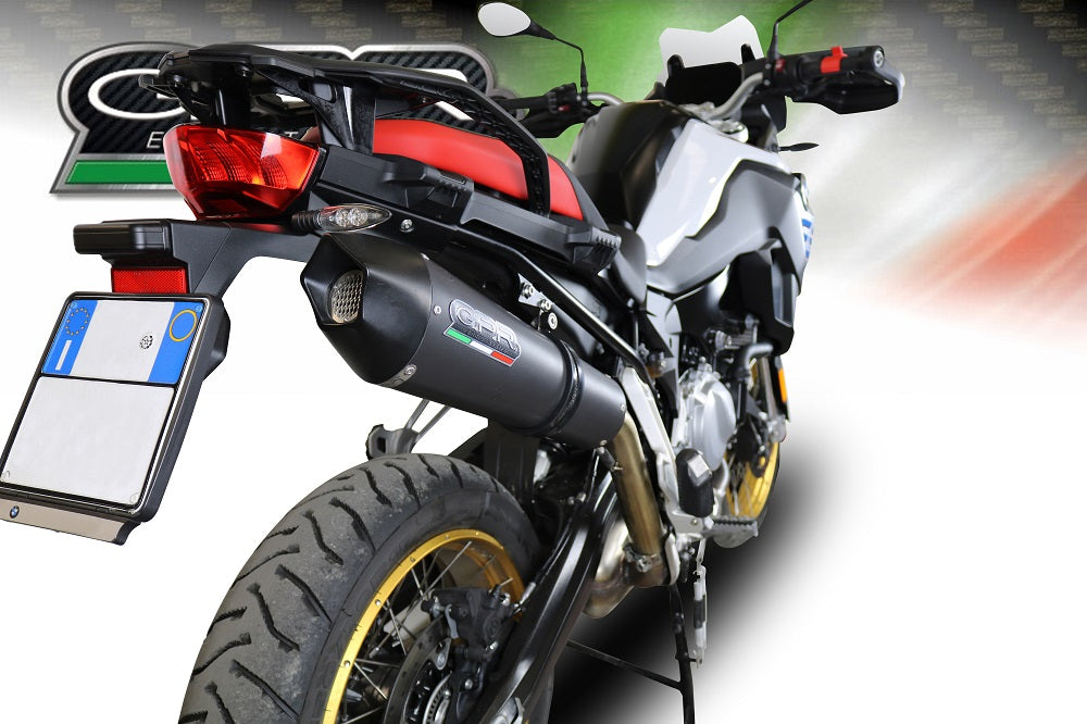 GPR Exhaust for Bmw F850GS - Adventure 2021-2022, GP Evo4 Black Titanium, Slip-on Exhaust Including Removable DB Killer and Link Pipe