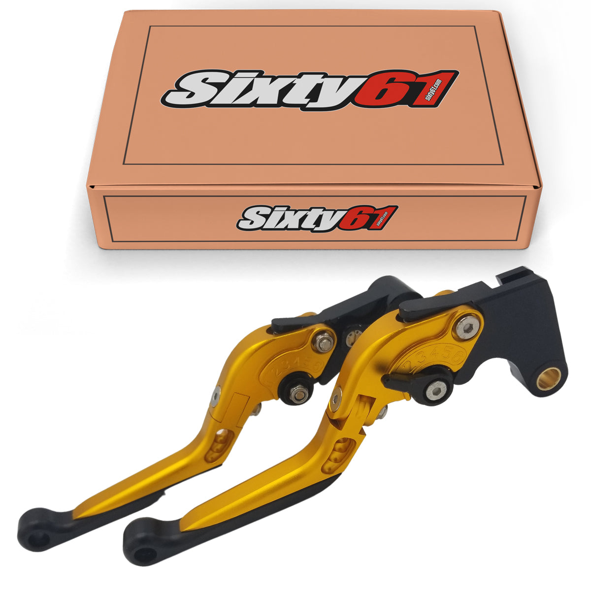 Honda Brake & Clutch Levers, Gold Sliding Adjustable