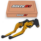 Honda Brake & Clutch Levers, Gold Sliding Adjustable