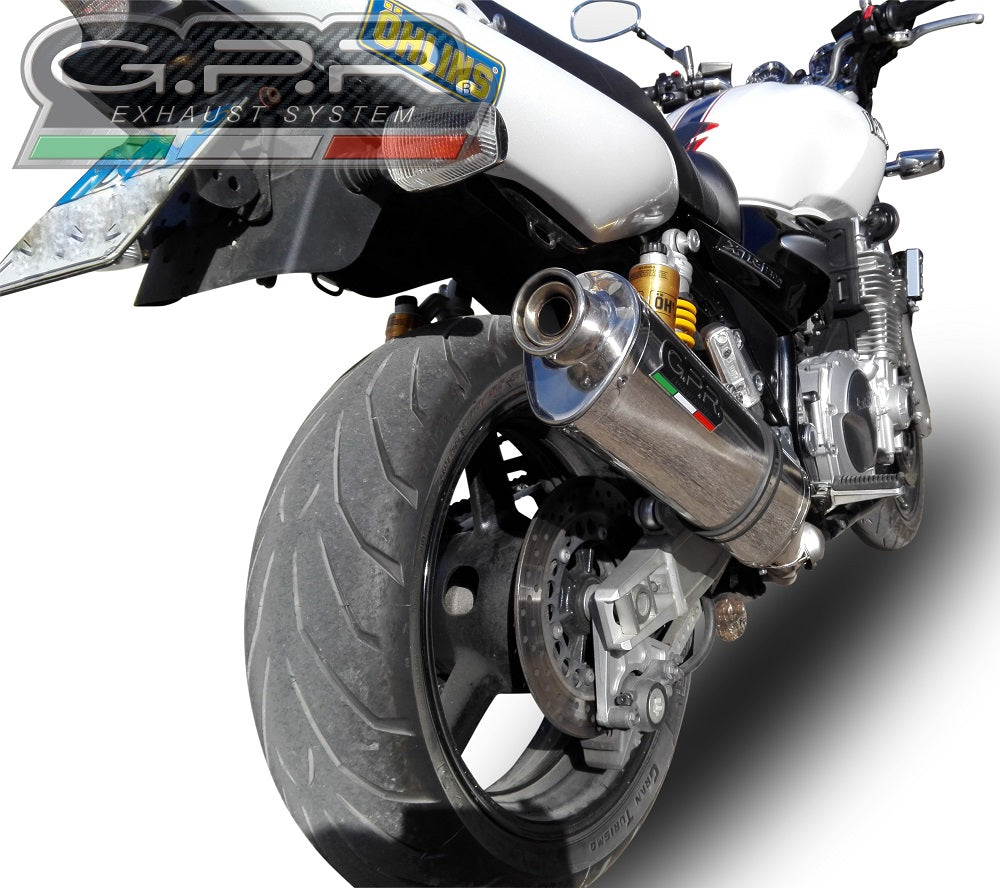 GPR Exhaust System Yamaha XJR 1300 2007-2017, Trioval, Slip-on Exhaust Including Removable DB Killer and Link Pipe