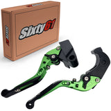 Suzuki Green Brake & Clutch Levers, Adjustable Sliding Folding