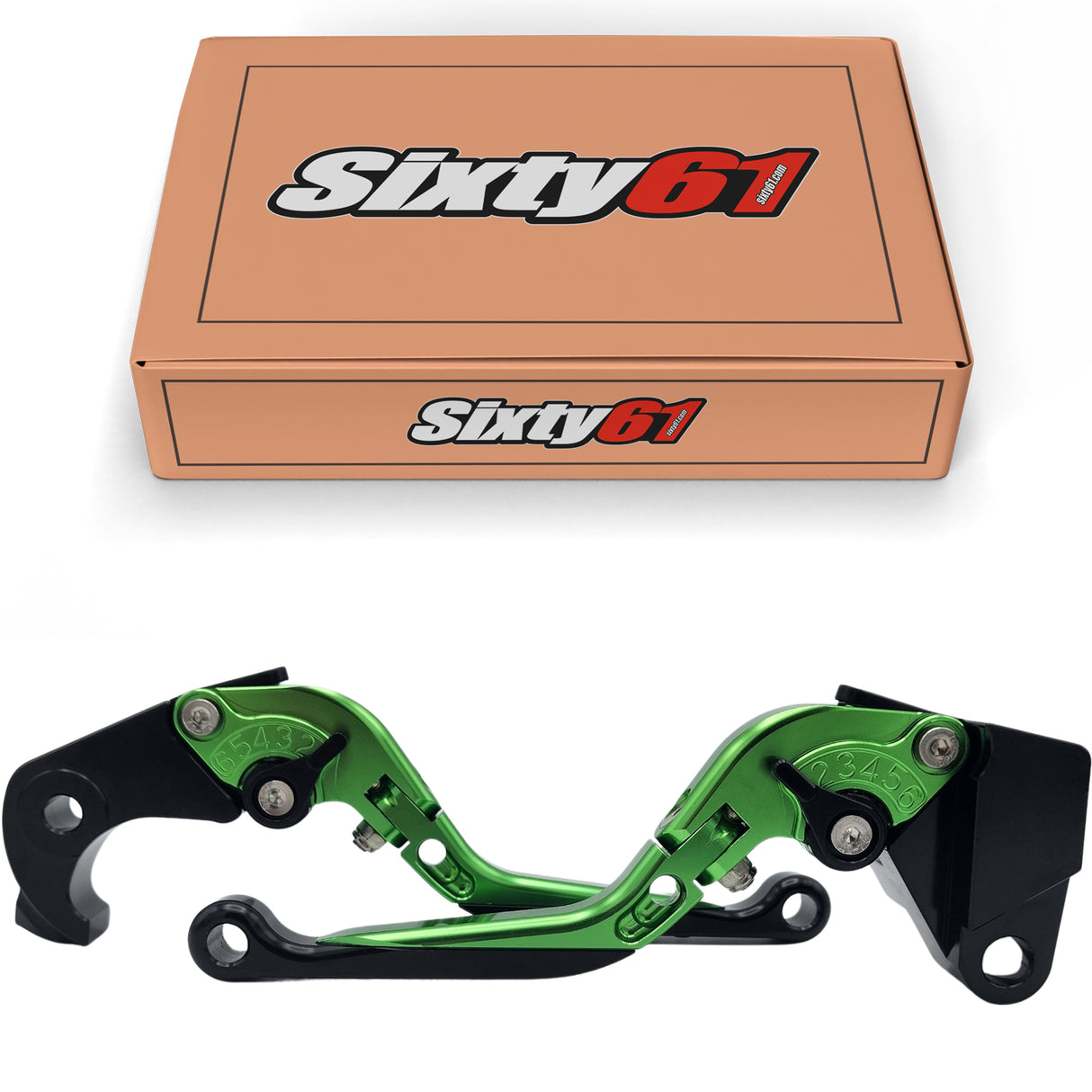 Suzuki Green Brake & Clutch Levers, Adjustable Sliding Folding