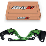 Suzuki Green Brake & Clutch Levers, Adjustable Sliding Folding