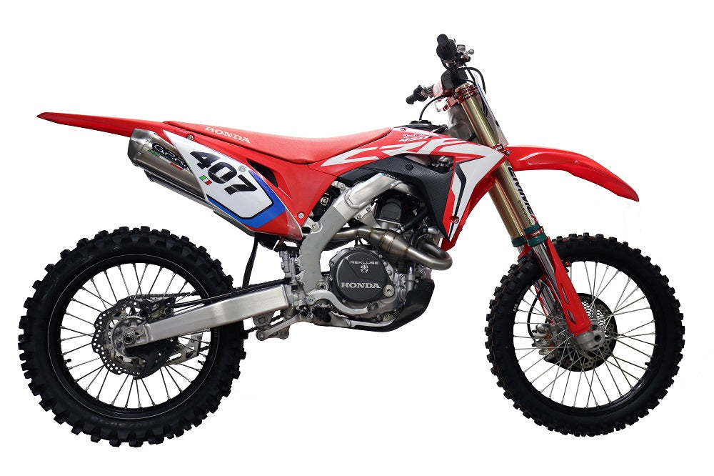 GPR Exhaust System Honda CRF250R 2018-2020, Pentacross Full Titanium, Full System Exhaust, Including dual silencers, Removable DB Killers/spark arrestors