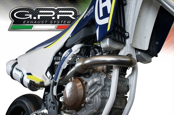 GPR Exhaust System Husqvarna FC450 2016-2017, Albus Ceramic, Full System Exhaust, Including Removable DB Killer