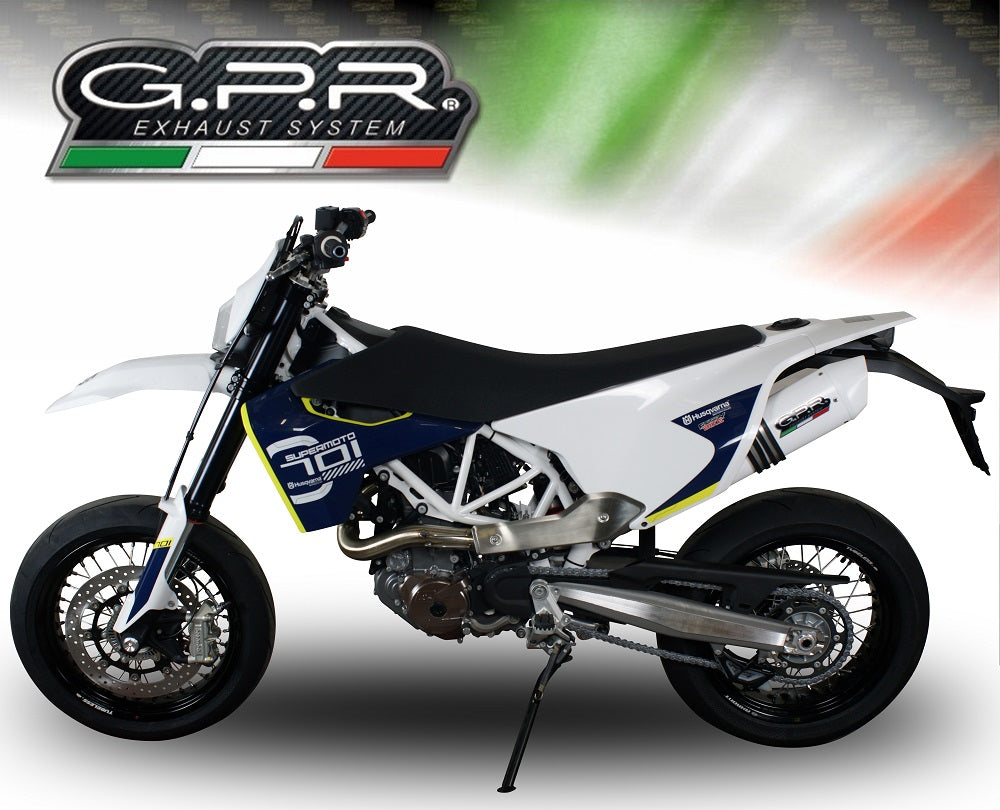 GPR Exhaust System Husqvarna Enduro 701 2017-2020, Albus Evo4, Slip-on Exhaust Including Link Pipe and Removable DB Killer