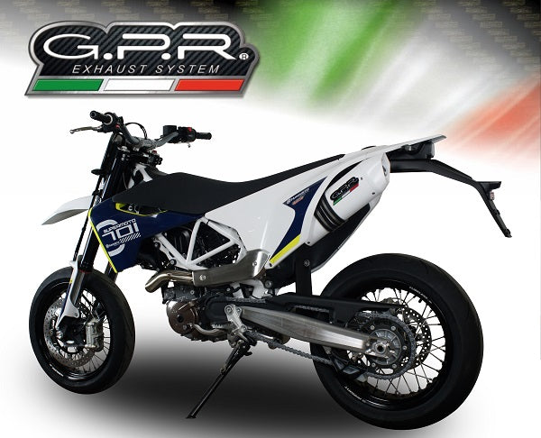 GPR Exhaust System Husqvarna Enduro 701 2017-2020, Albus Evo4, Slip-on Exhaust Including Link Pipe and Removable DB Killer