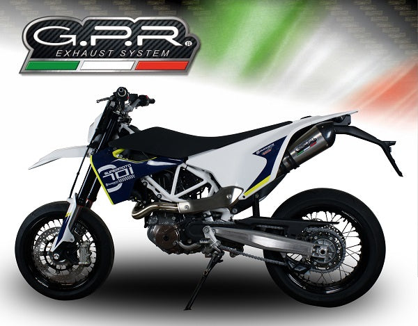 GPR Exhaust System Husqvarna Enduro 701 2017-2020, Gpe Ann. Titanium, Slip-on Exhaust Including Link Pipe and Removable DB Killer