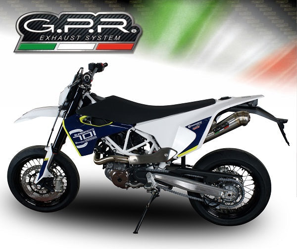 GPR Exhaust System Husqvarna Supermoto 701 2015-2016, Powercone Evo, Slip-on Exhaust Including Removable DB Killer and Link Pipe