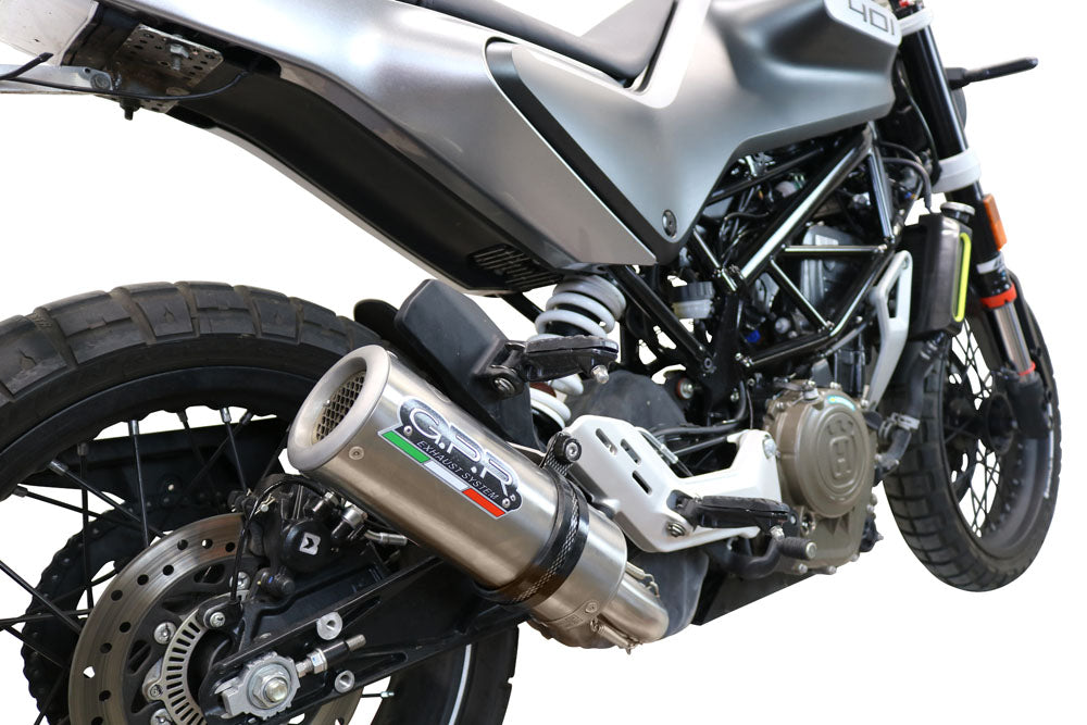 GPR Exhaust System Husqvarna Svartpilen 401 2021-2023, M3 Inox , Slip-on Exhaust Including Removable DB Killer and Link Pipe