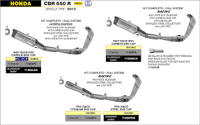 71069PR Arrow Pro-Race Racing Full Exhaust TITANIUM PRO-RACE SILENCER + STAINLESS STEEL COLLECTORS  CBR650R 2024- 2025