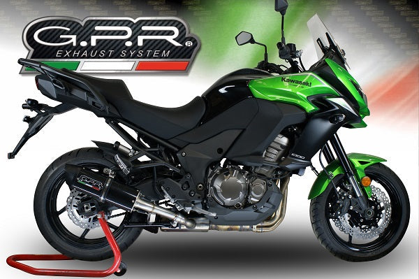 GPR Exhaust System Kawasaki Versys 1000 I.E. 2017-2018, Furore Evo4 Nero, Slip-on Exhaust Including Removable DB Killer and Link Pipe