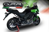 GPR Exhaust System Kawasaki Versys 1000 I.E. 2015-2016, Furore Nero, Slip-on Exhaust Including Removable DB Killer and Link Pipe