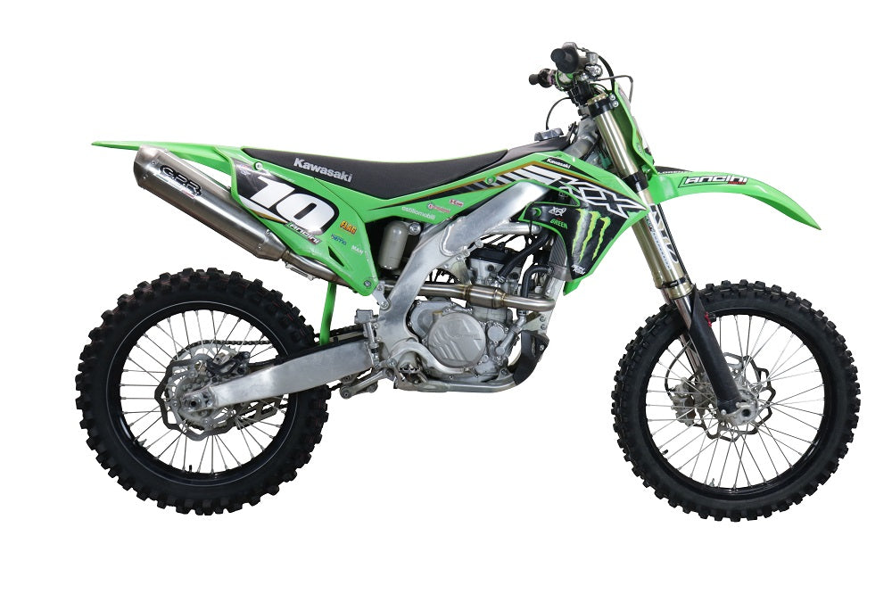 GPR Exhaust System Kawasaki KX250F 2017-2020, Pentacross Inox, Full System Exhaust, Including Removable DB Killer/spark arrestor