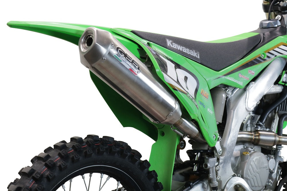 GPR Exhaust System Kawasaki KX250F 2021-2023, Pentacross FULL Titanium, Slip-on Exhaust, Including Link Pipe and Removable DB Killer spark/arrestor