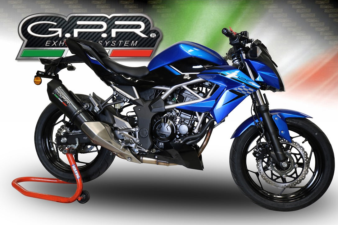 GPR Exhaust System Kawasaki Ninja125 2021-2023, GP Evo4 Poppy, Slip-on Exhaust Including Removable DB Killer and Link Pipe