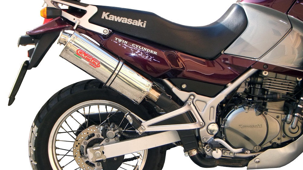 GPR Exhaust System Kawasaki Kle 500 1991-2007, Trioval, Slip-on Exhaust Including Removable DB Killer and Link Pipe