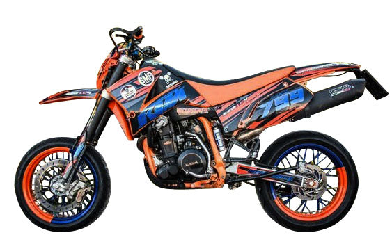 GPR Exhaust System Ktm EGS Adventure / LC4 1999-2003, Furore Poppy, Slip-on Exhaust Including Removable DB Killer and Link Pipe