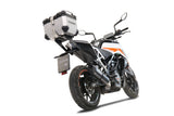 Ktm Duke 250 2017-2020 GPR TECH 26 L Aluminum Top Case, silver color, including roof rack and specific plate