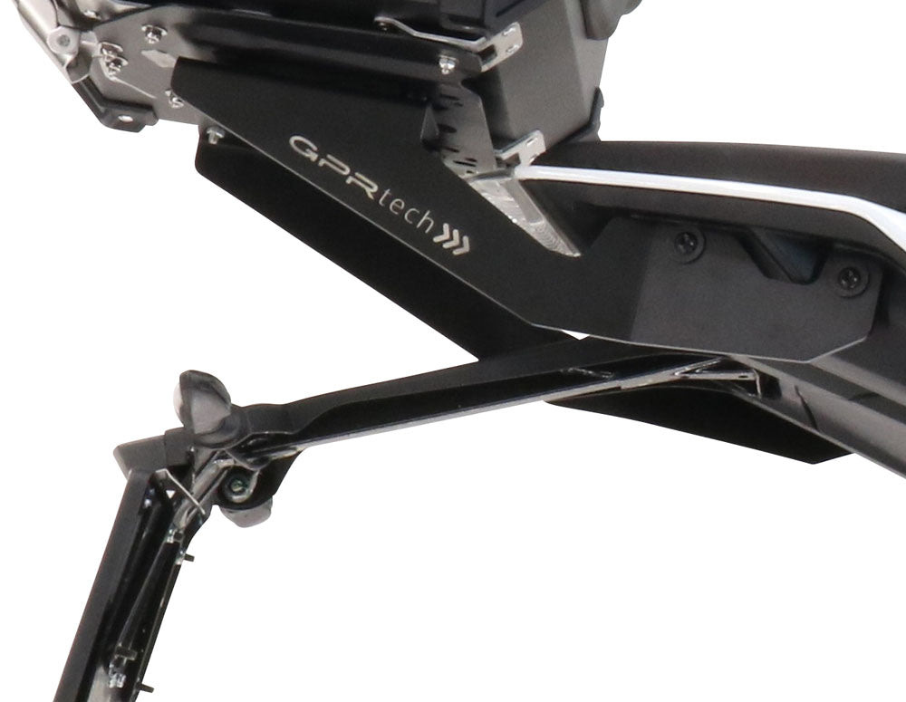 Ktm Duke 390 2021-2023 GPR TECH 45 L Aluminum Top Case, silver color, including roof rack and specific plate