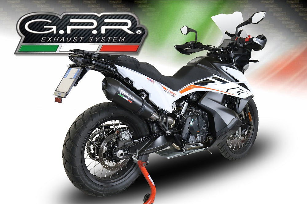 GPR Exhaust System Ktm Adventure 790 2018-2020, GP Evo4 Black Titanium, Slip-on Exhaust Including Removable DB Killer and Link Pipe