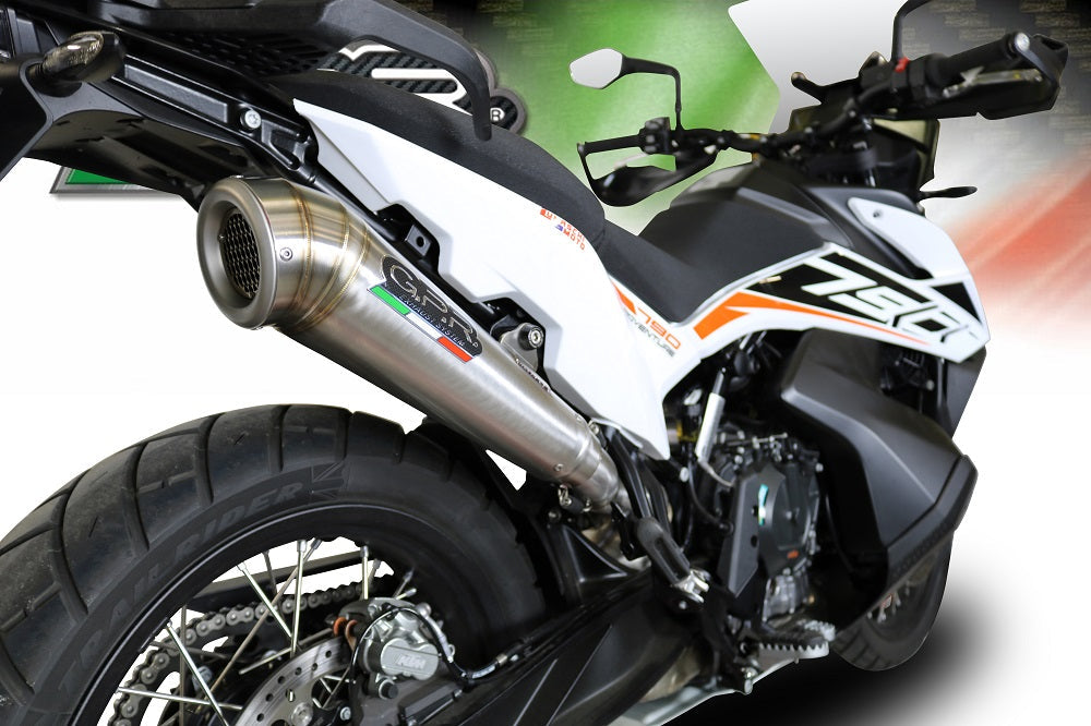 GPR Exhaust System Ktm Adventure 790 2018-2020, Powercone Evo, Slip-on Exhaust Including Removable DB Killer and Link Pipe