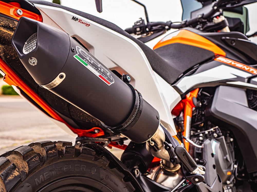 GPR Exhaust System Ktm Adventure 890 2021-2023, GP Evo4 Black Titanium, Slip-on Exhaust Including Removable DB Killer and Link Pipe