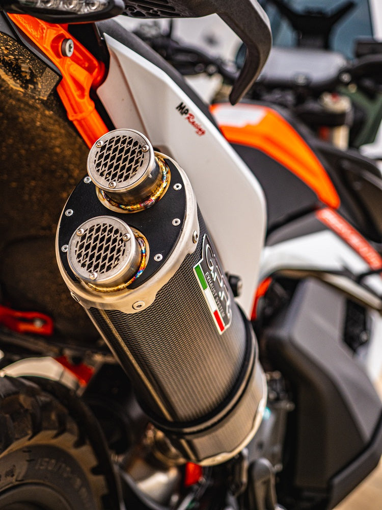 GPR Exhaust System Ktm Adventure 890 2021-2023, Dual Poppy, Slip-on Exhaust Including Removable DB Killer and Link Pipe