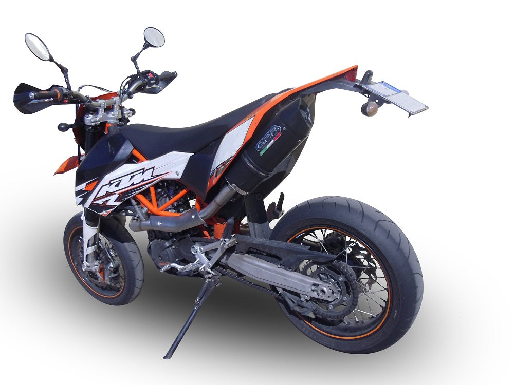 GPR Exhaust System Ktm Enduro 690 - Smc 690 - R 2007-2016, Furore Nero, Full System Exhaust, Including Removable DB Killer