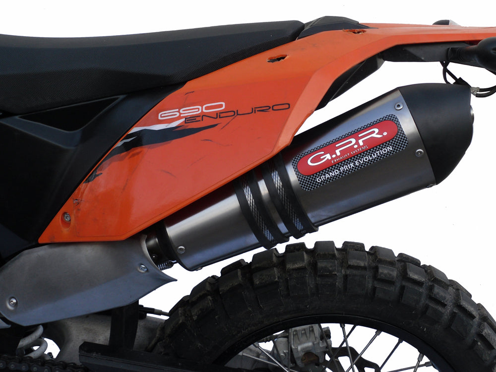 GPR Exhaust System Ktm Enduro 690 - Smc 690 - R 2007-2016, Gpe Ann. titanium, Slip-on Exhaust Including Removable DB Killer and Link Pipe