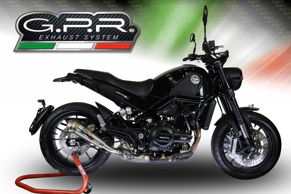 GPR Exhaust for Benelli Leoncino 500 Trail 2017-2020, Powercone Evo, Slip-on Exhaust Including Removable DB Killer and Link Pipe