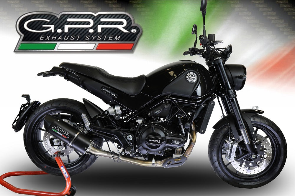 GPR Exhaust for Benelli Leoncino 500 2017-2020, Furore Evo4 Poppy, Slip-on Exhaust Including Removable DB Killer and Link Pipe