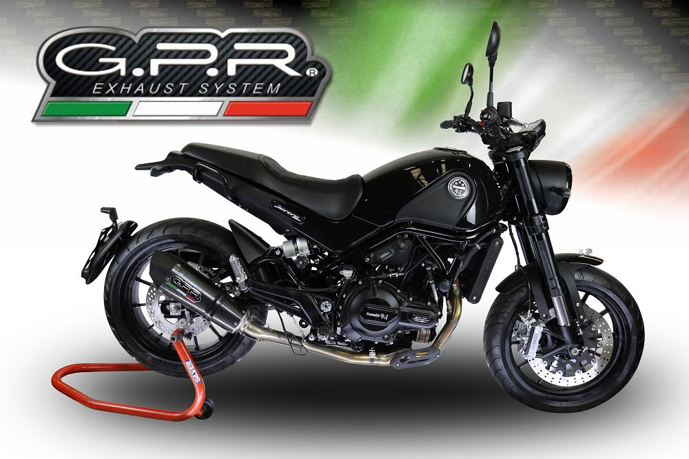 GPR Exhaust for Benelli Leoncino 500 2017-2020, GP Evo4 Poppy, Slip-on Exhaust Including Removable DB Killer and Link Pipe