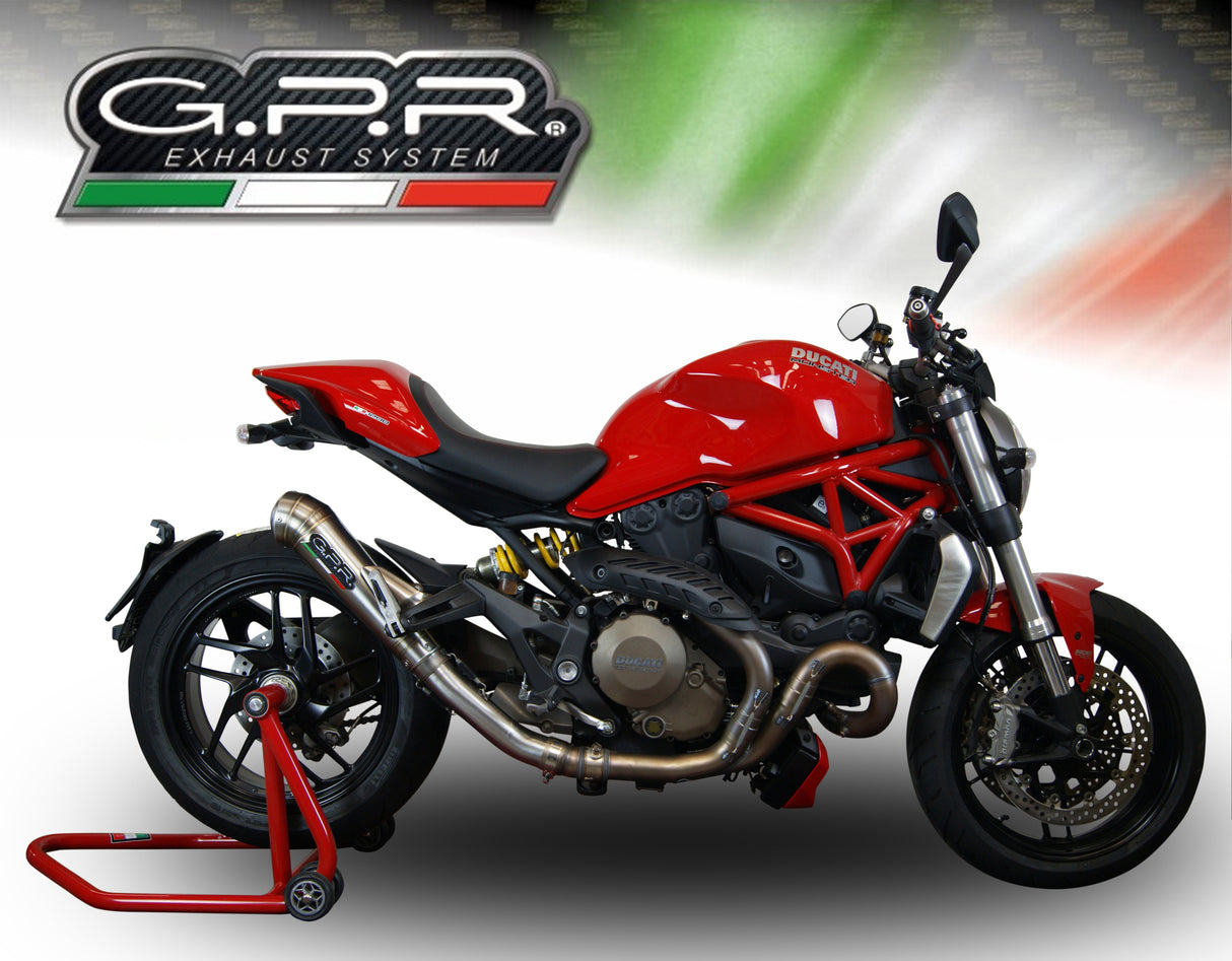 GPR Exhaust System Ducati Monster 1200 1200S 1200R 2017-2021, Powercone Evo, Slip-on Exhaust Including Link Pipe and Removable DB Killer